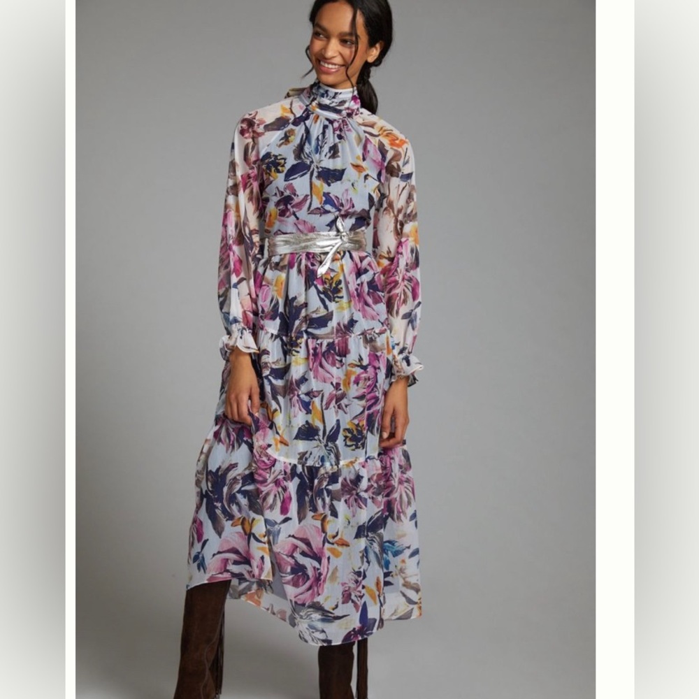 Anthropologie Maxi dress with low back.